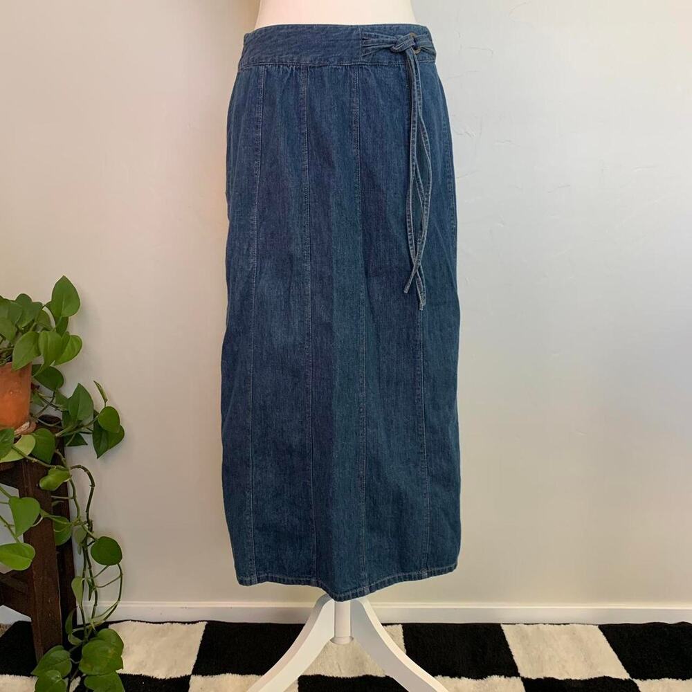 Denim maxi skirt